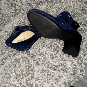 Blue Velvet n White stars Booties